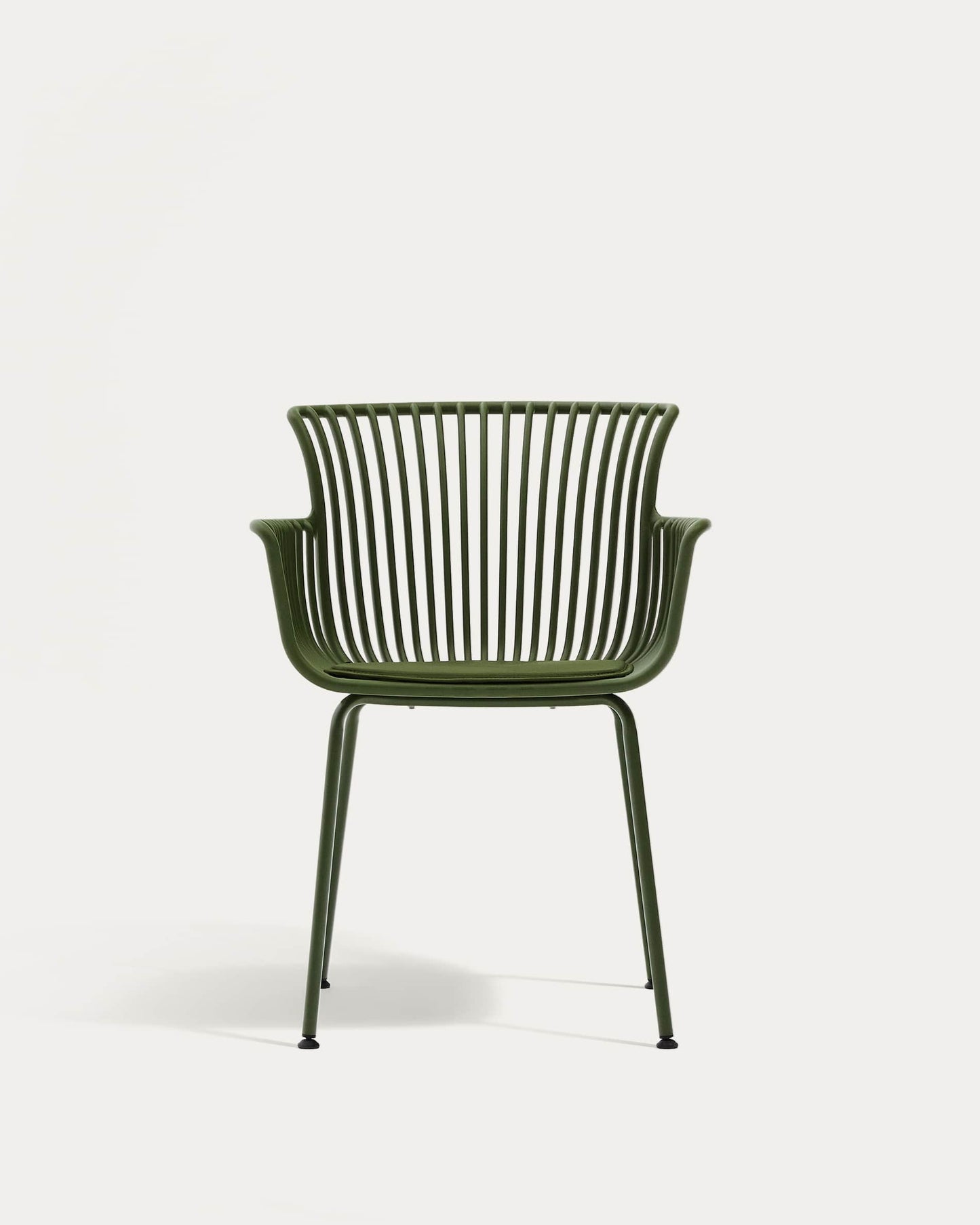 Sedia da esterno Surpika con gambe in acciaio verde