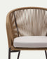 Sedia Yanet in corda beige e gambe in acciaio zincato
