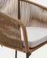 Sedia Yanet in corda beige e gambe in acciaio zincato
