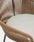 Sedia Yanet in corda beige e gambe in acciaio zincato