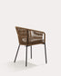 Sedia Yanet in corda beige e gambe in acciaio zincato