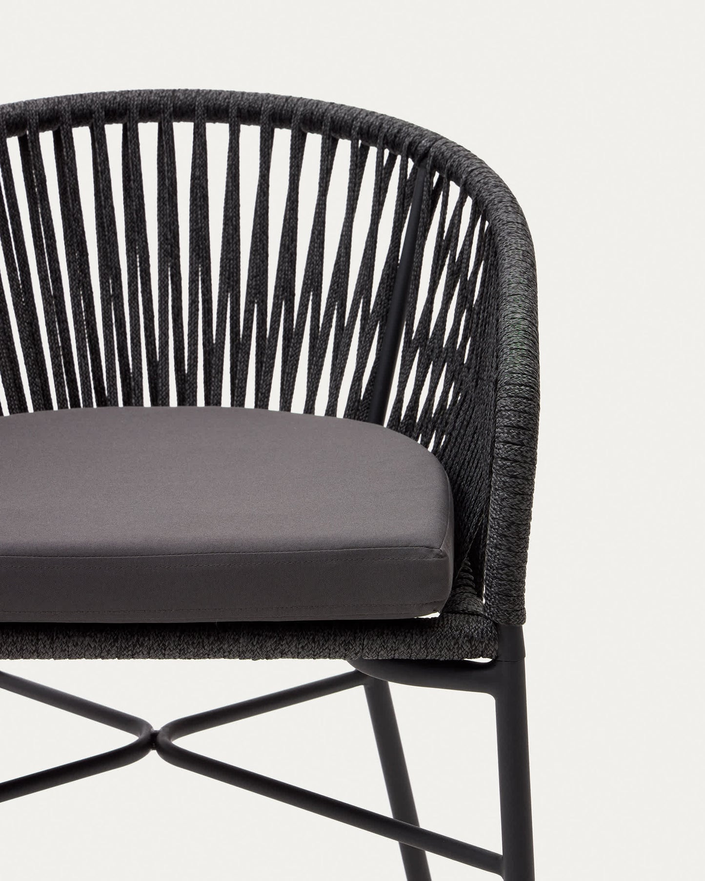 Sgabello Yanet in corda nera altezza 65 cm