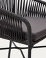 Sgabello Yanet in corda nera altezza 65 cm
