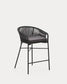 Sgabello Yanet in corda nera altezza 65 cm