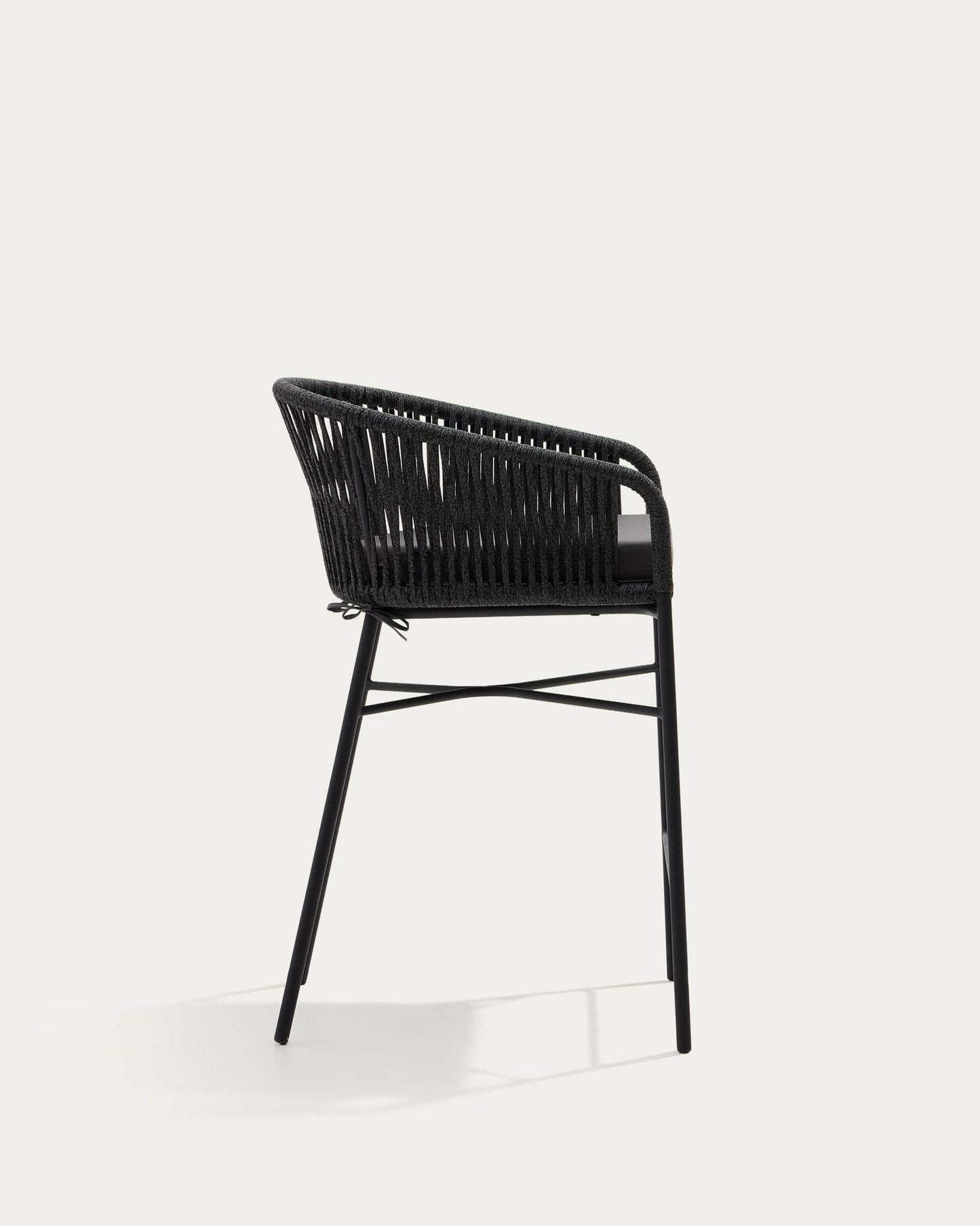 Sgabello Yanet in corda nera altezza 65 cm
