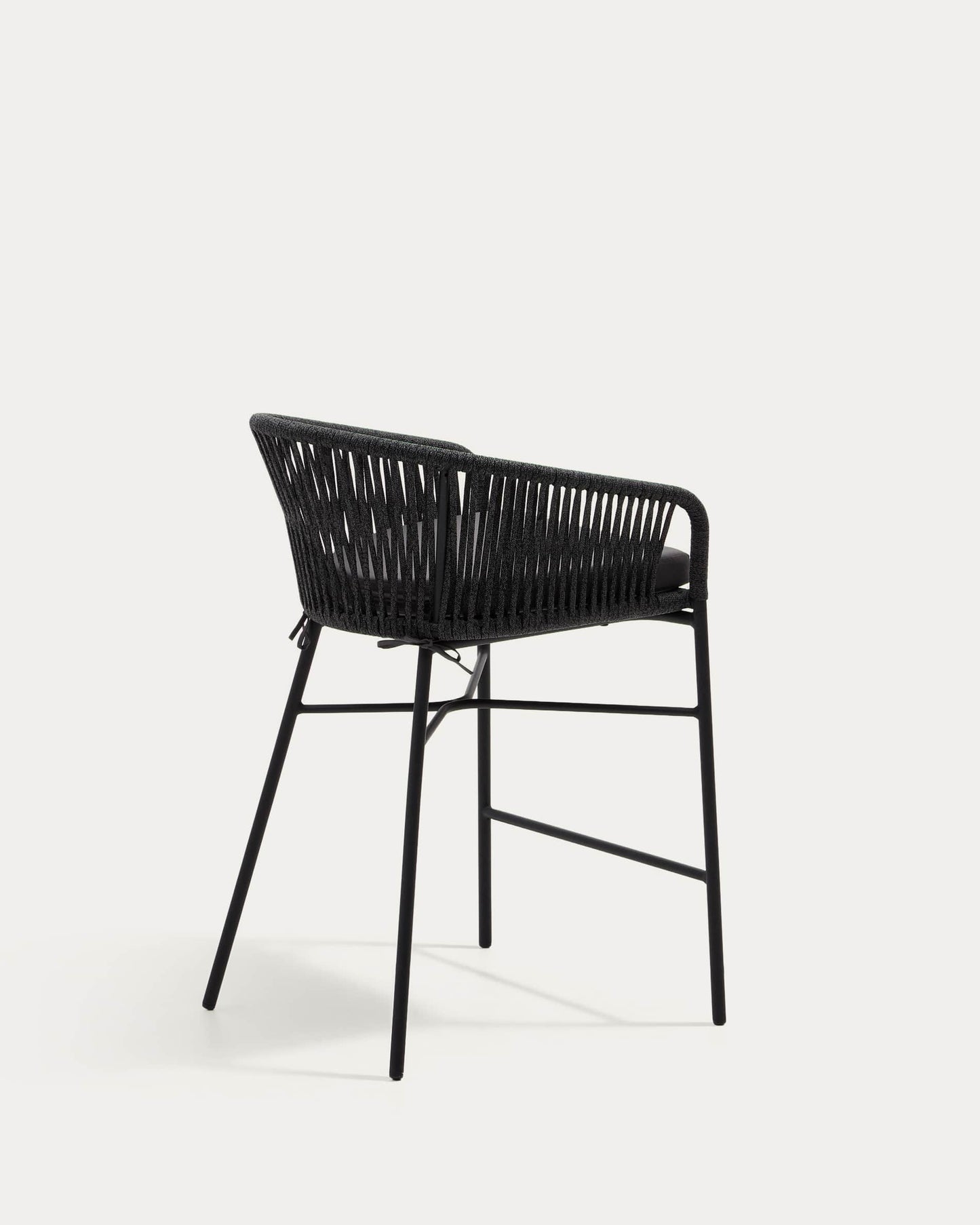Sgabello Yanet in corda nera altezza 65 cm