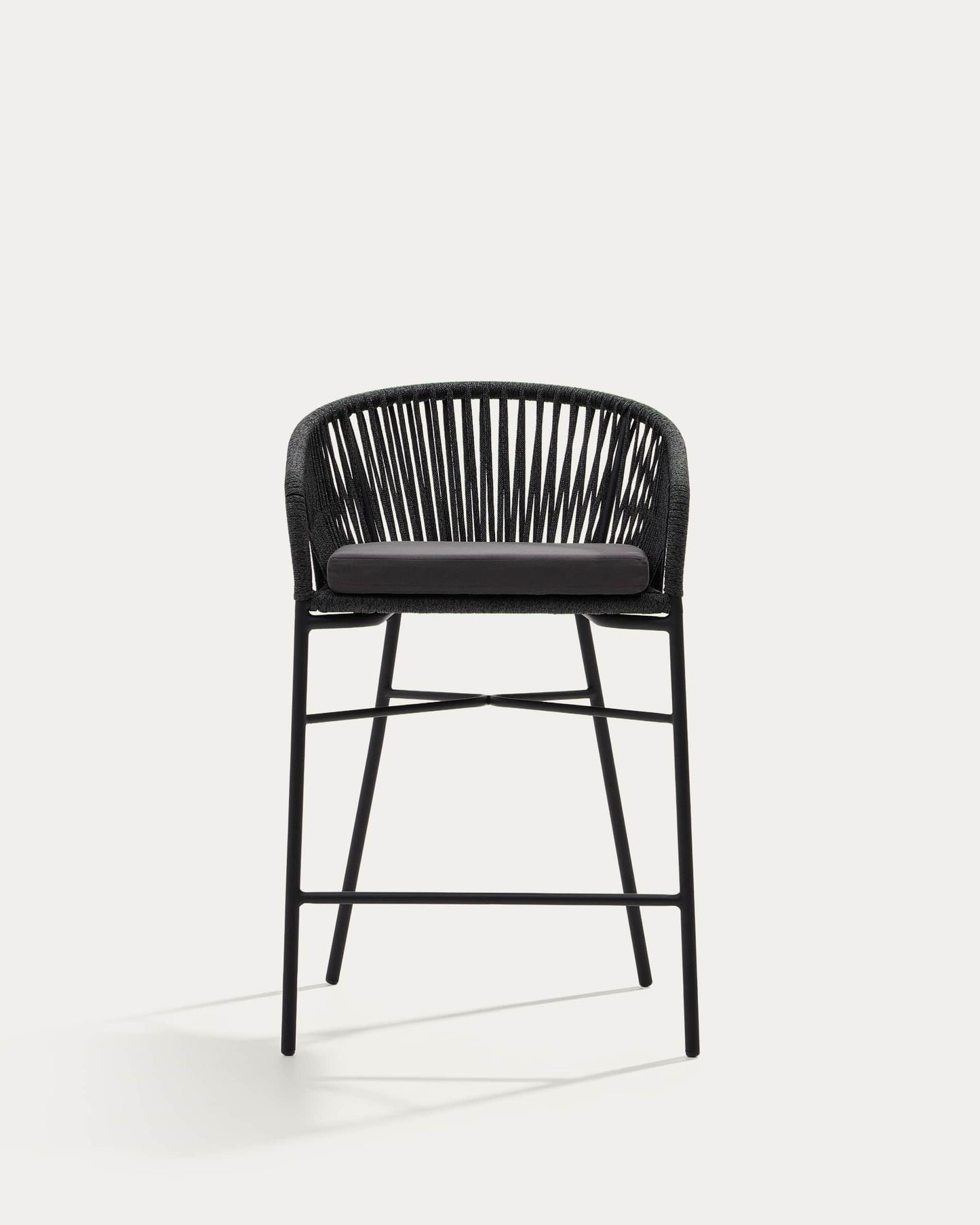 Sgabello Yanet in corda nera altezza 65 cm