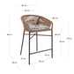 Sgabello Yanet in corda beige altezza 65 cm