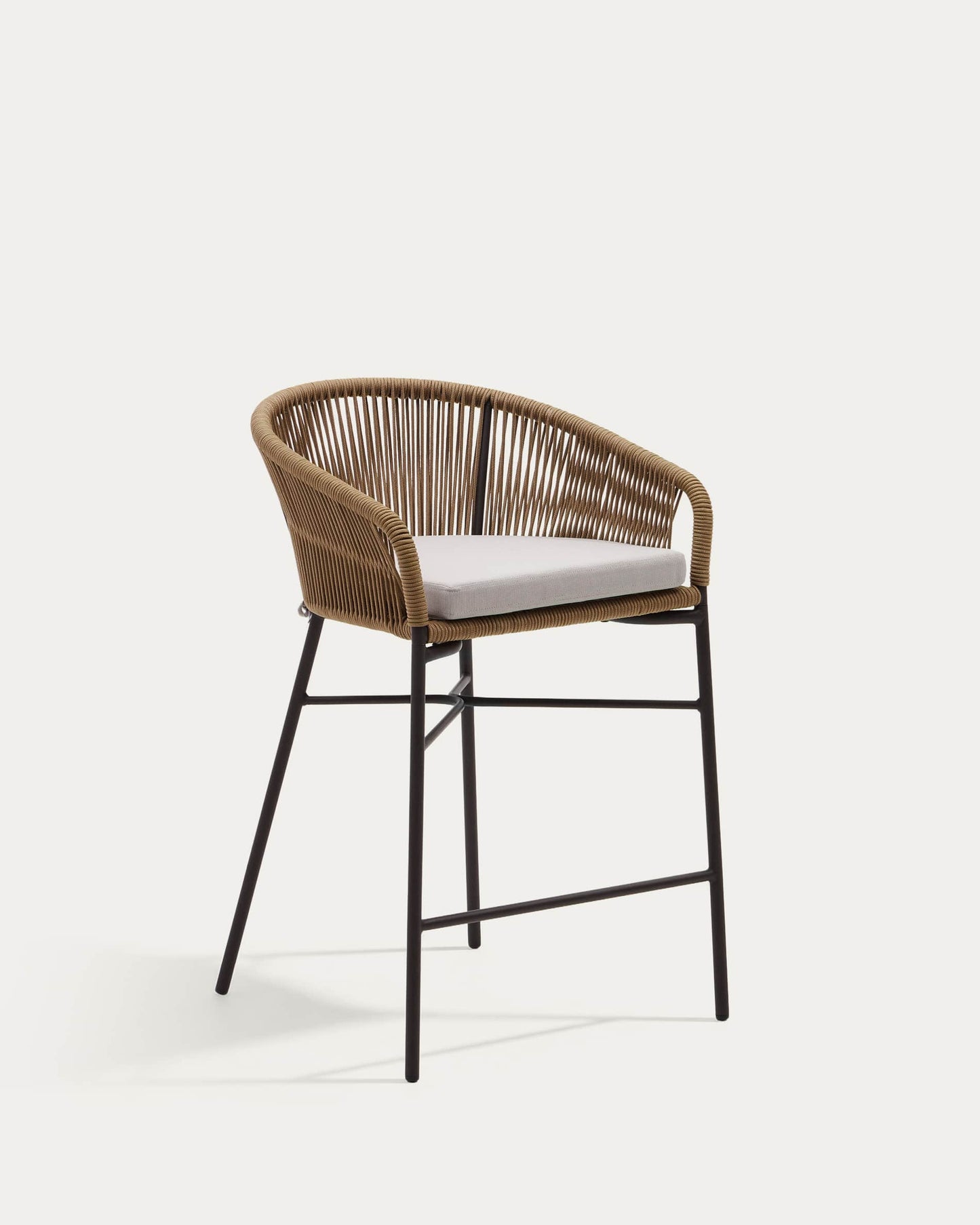 Sgabello Yanet in corda beige altezza 65 cm