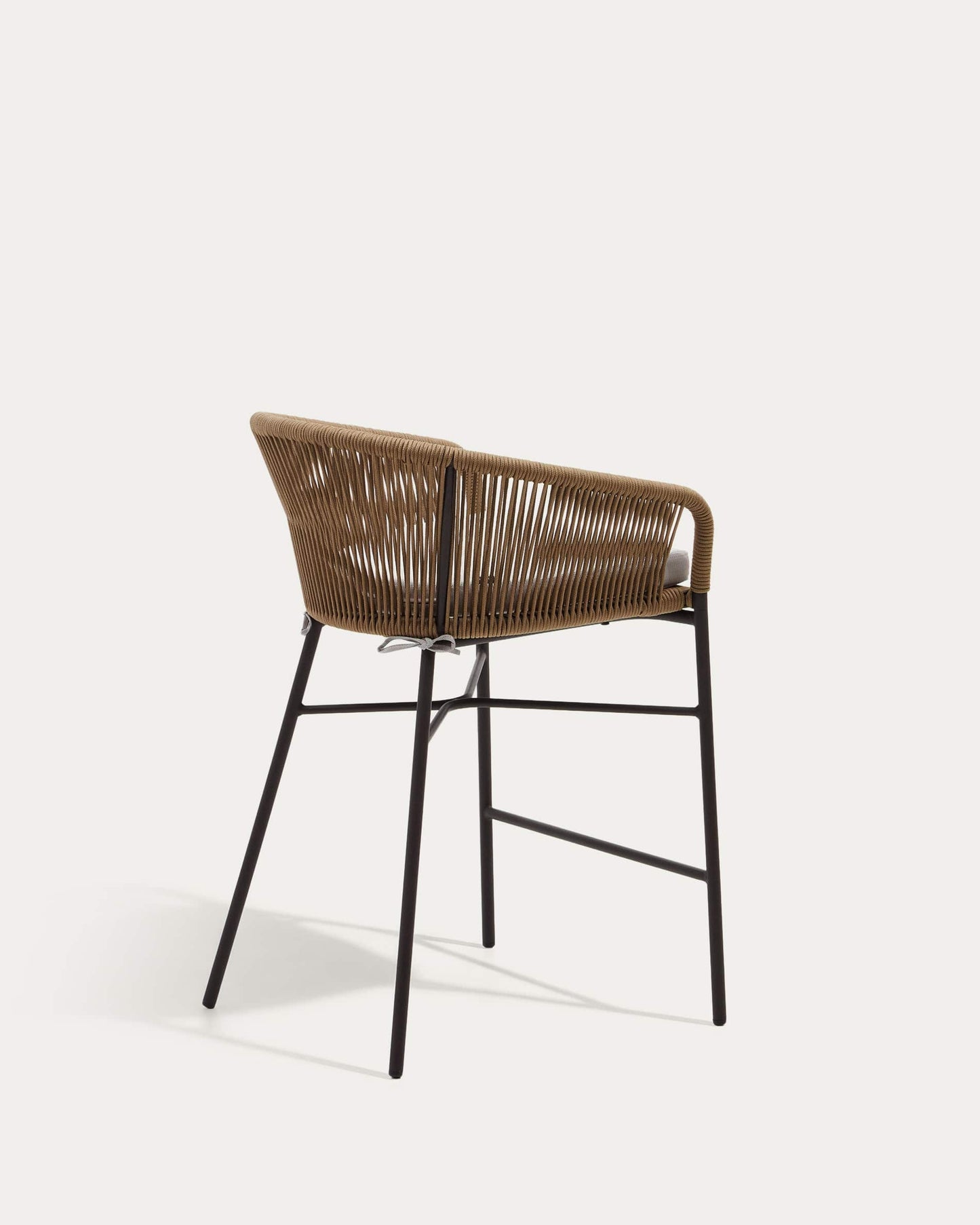 Sgabello Yanet in corda beige altezza 65 cm
