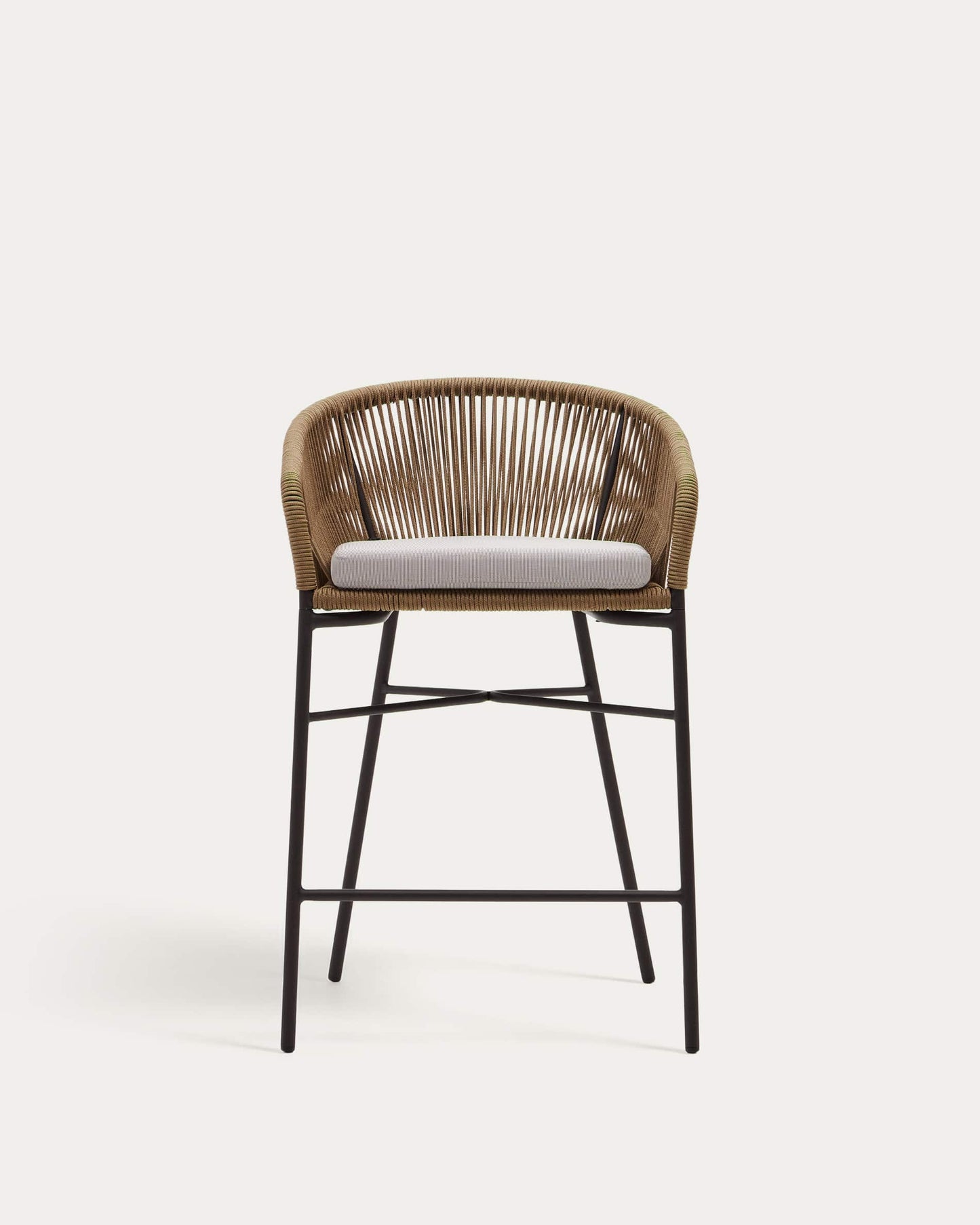 Sgabello Yanet in corda beige altezza 65 cm