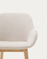 Sedia Konna beige con gambe in legno massello di frassino finitura naturale