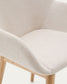 Sedia Konna beige con gambe in legno massello di frassino finitura naturale