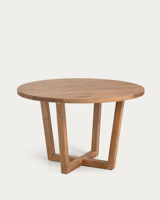 Tavolo rotondo Nahla in legno massello di acacia con finitura naturale Ø 120 cm