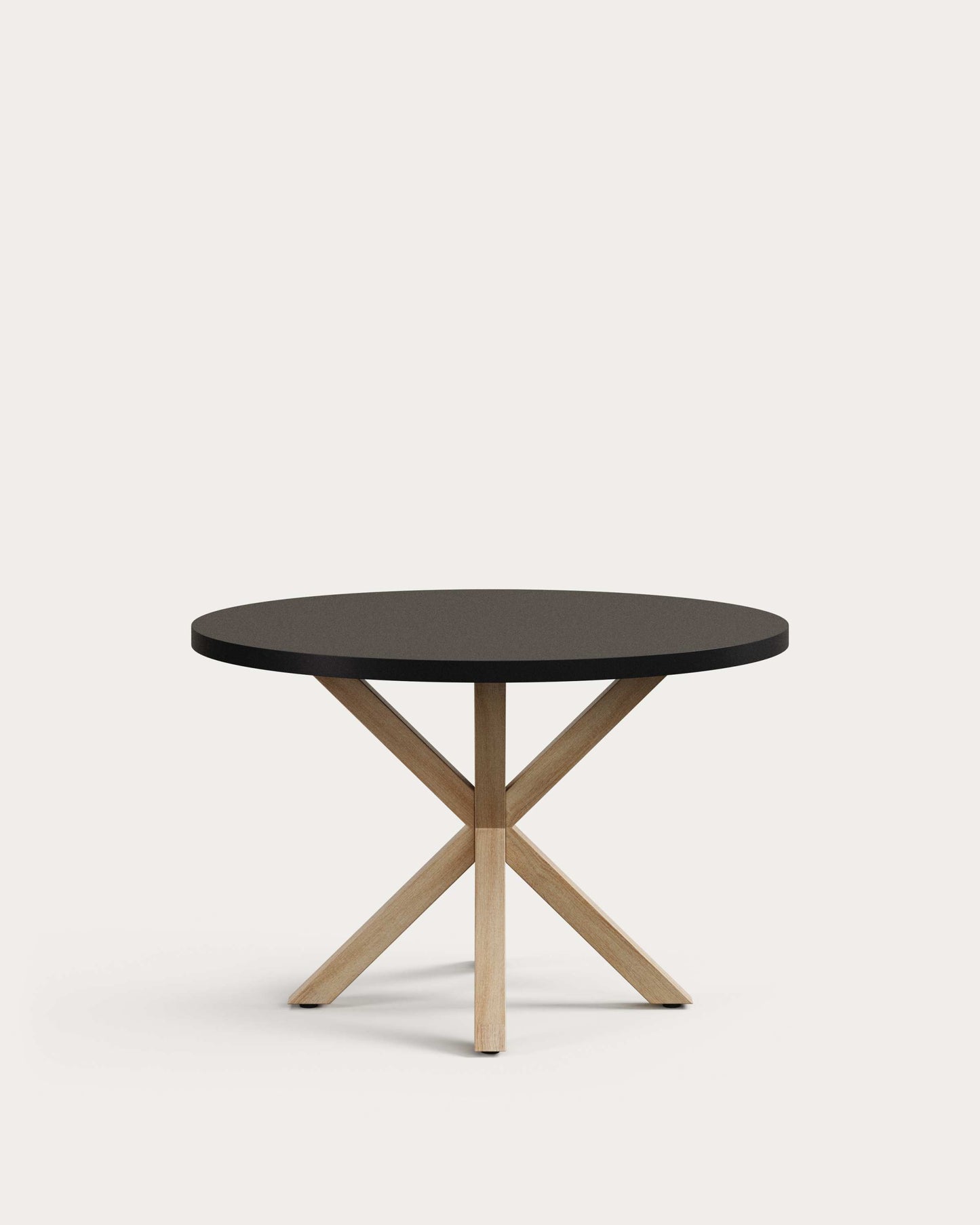 Tavolo rotondo Argo Ø 120 cm DM con gambe in acciaio effetto legno
