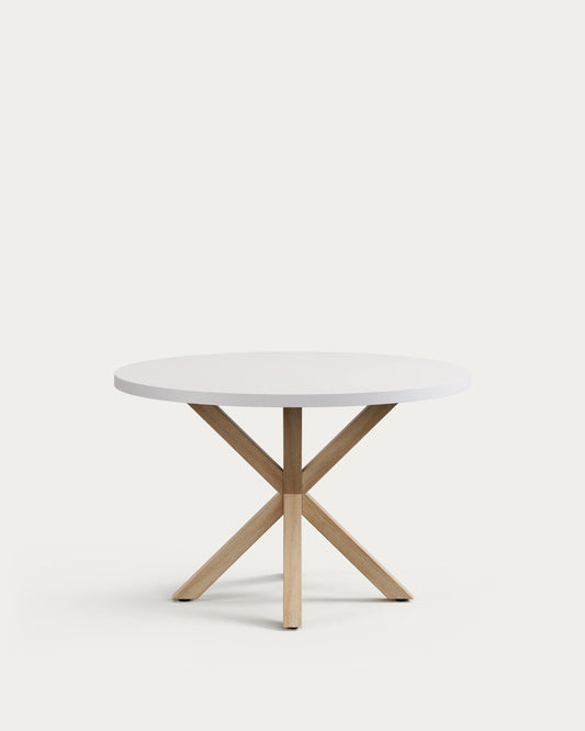 Tavolo rotondo Argo Ø 120 cm DM bianco e gambe in acciaio