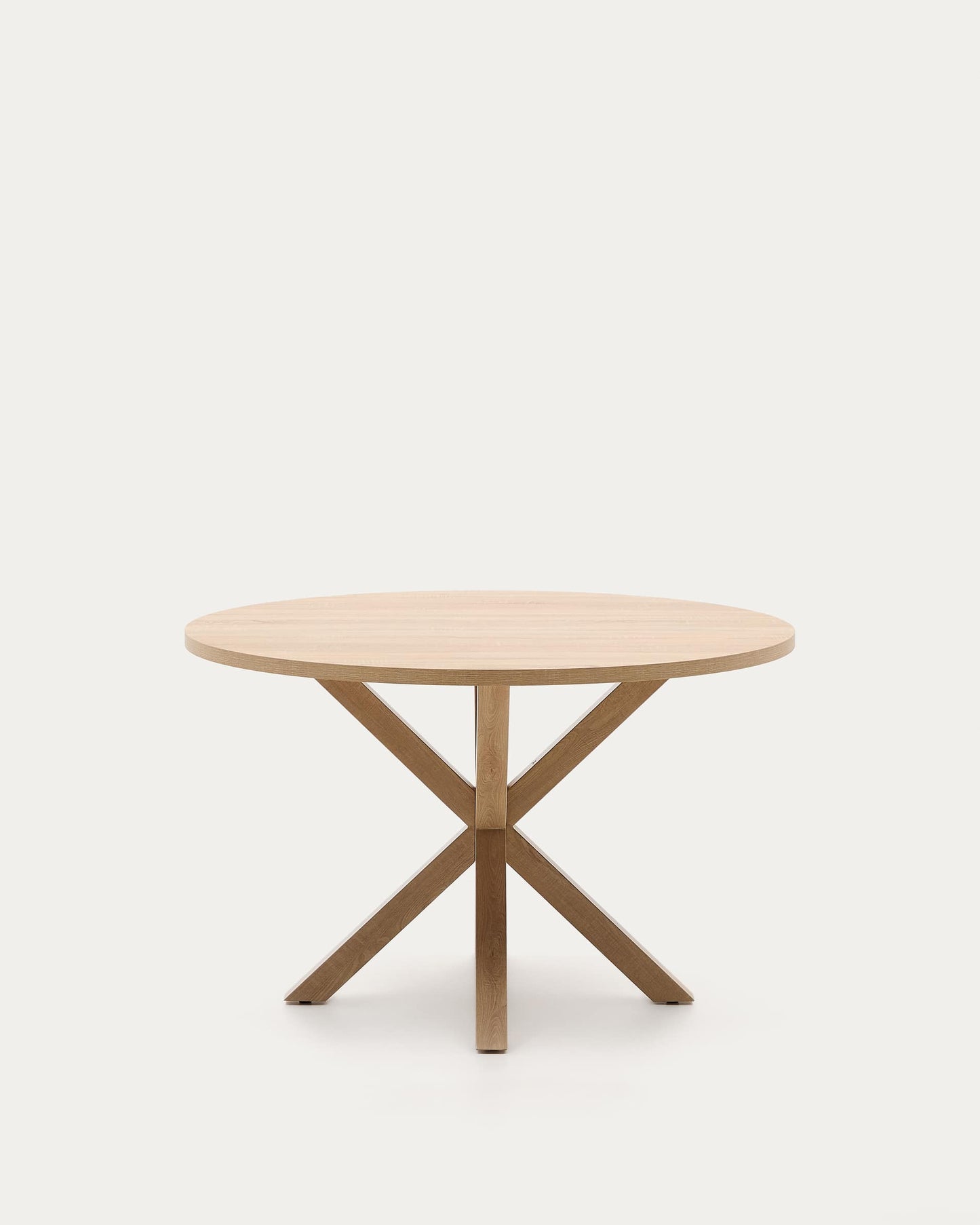 Tavolo rotondo Full Argo Ø 120 cm melammina naturale e gambe in acciaio effetto legno