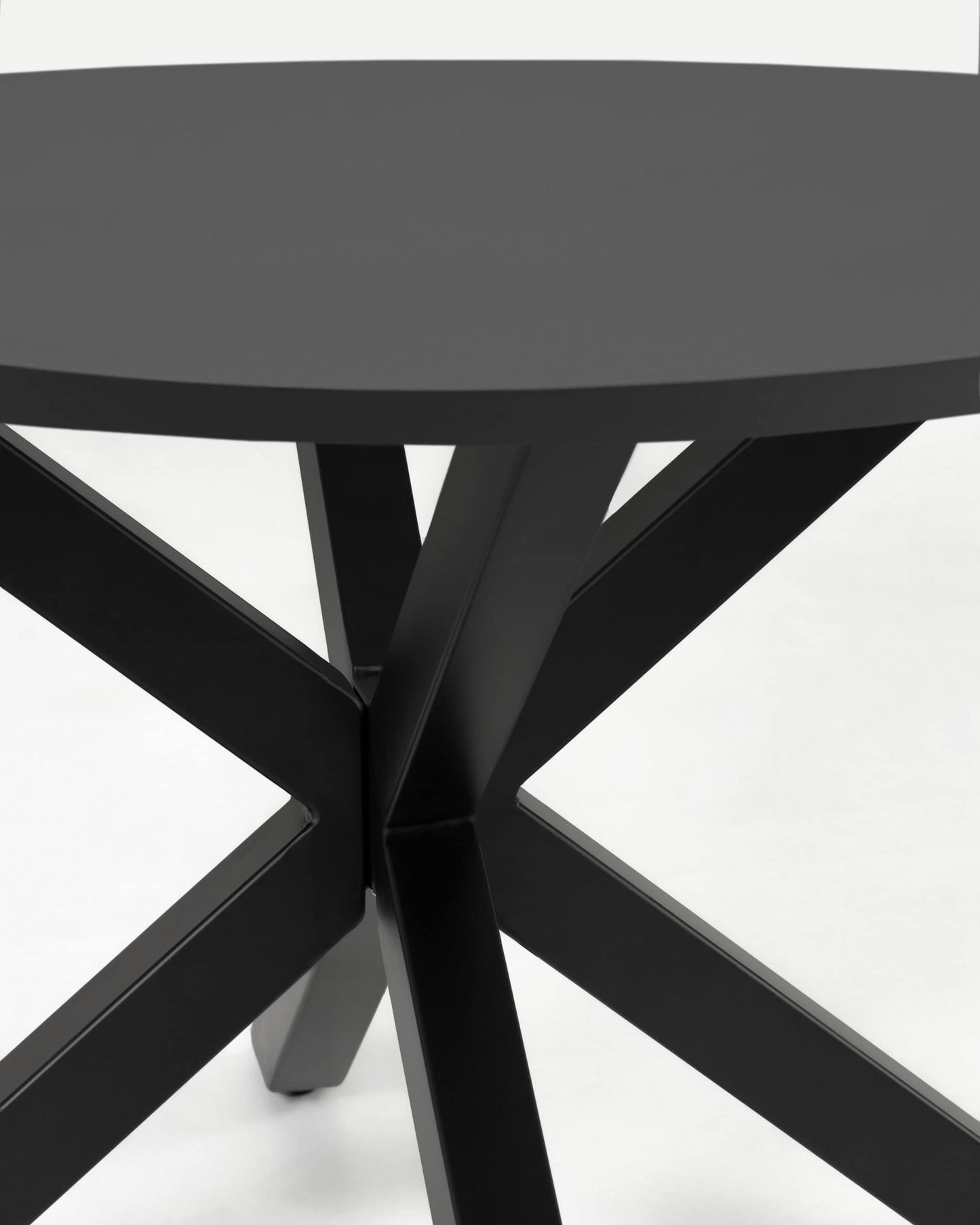 Tavolo rotondo Argo Ø 120 cm DM nero con gambe in acciaio