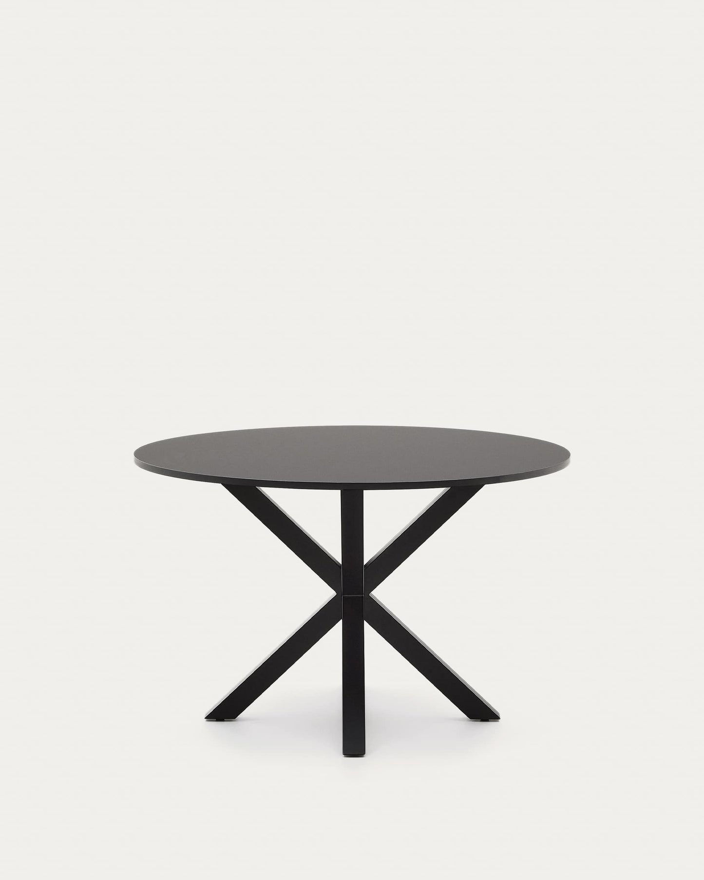 Tavolo rotondo Argo Ø 120 cm DM nero con gambe in acciaio