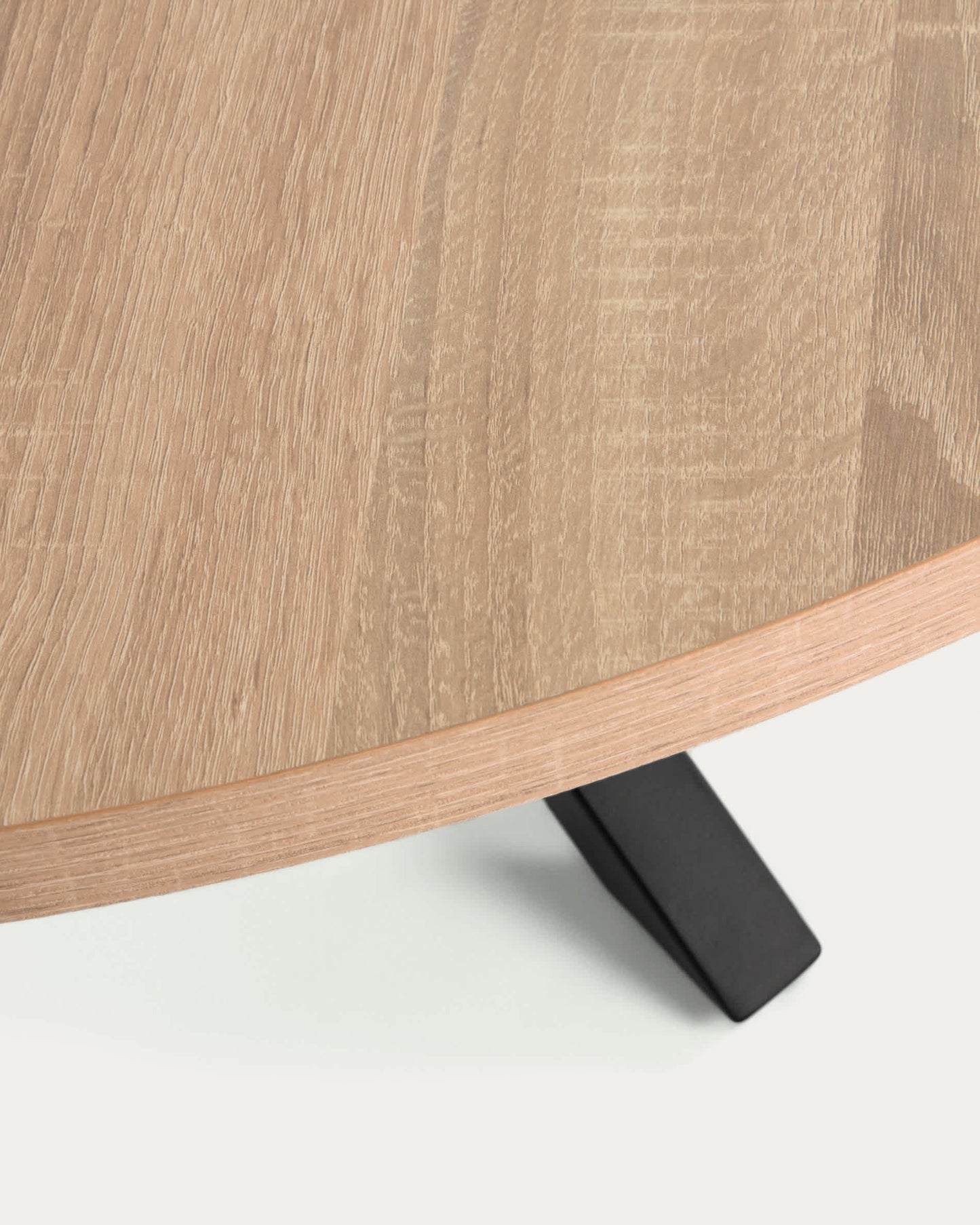 Tavolo rotondo Argo Ø 120 cm melammina naturale e gambe in acciaio nero