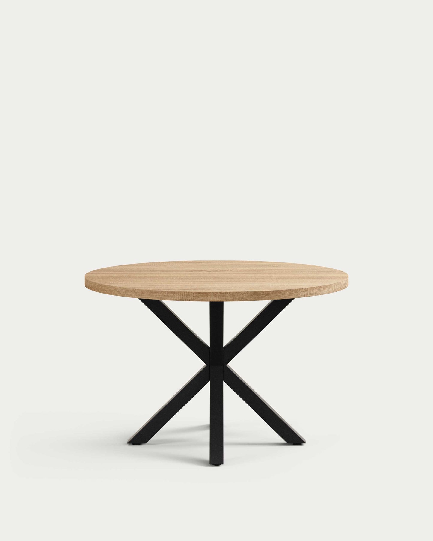 Tavolo rotondo Argo Ø 120 cm melammina naturale e gambe in acciaio nero