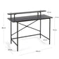 Tavolo Galatia nera in melamina con gambe in metallo verniciato nero 120 x 60 cm