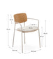 Sedia impilabile Maureen in impiallacciatura di rovere finitura naturale e gambe beige
