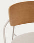 Sedia impilabile Maureen in impiallacciatura di rovere finitura naturale e gambe beige
