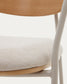 Sedia impilabile Maureen in impiallacciatura di rovere finitura naturale e gambe beige