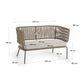 Divano Nadin 2 posti in corda beige e acciaio zincato 135 cm