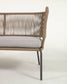 Divano Nadin 2 posti in corda beige e acciaio zincato 135 cm