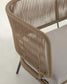 Divano Nadin 2 posti in corda beige e acciaio zincato 135 cm