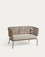 Divano Nadin 2 posti in corda beige e acciaio zincato 135 cm