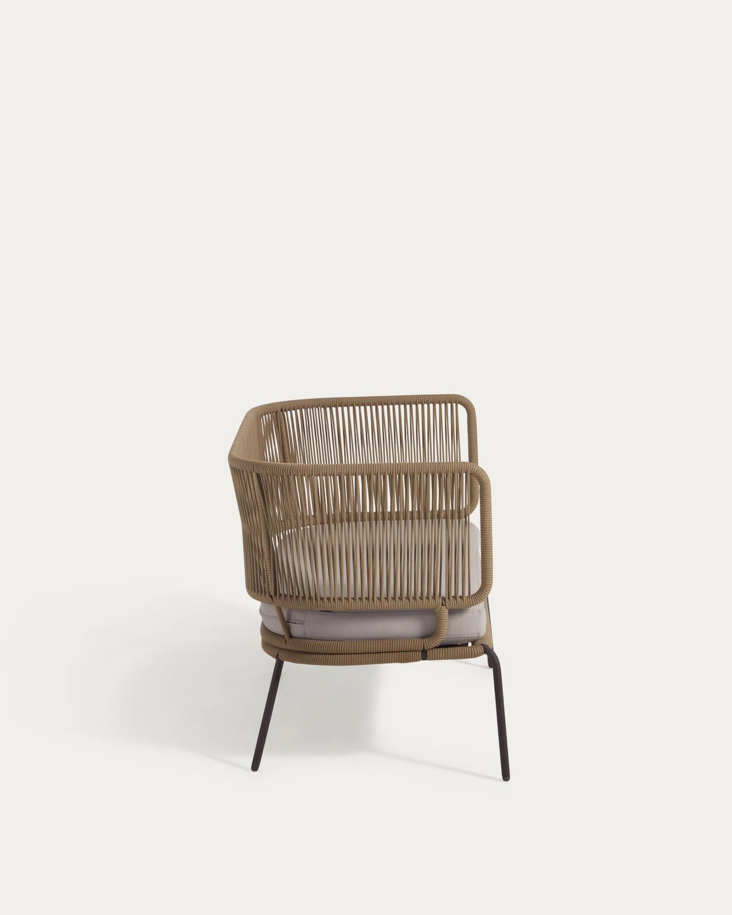 Divano Nadin 2 posti in corda beige e acciaio zincato 135 cm