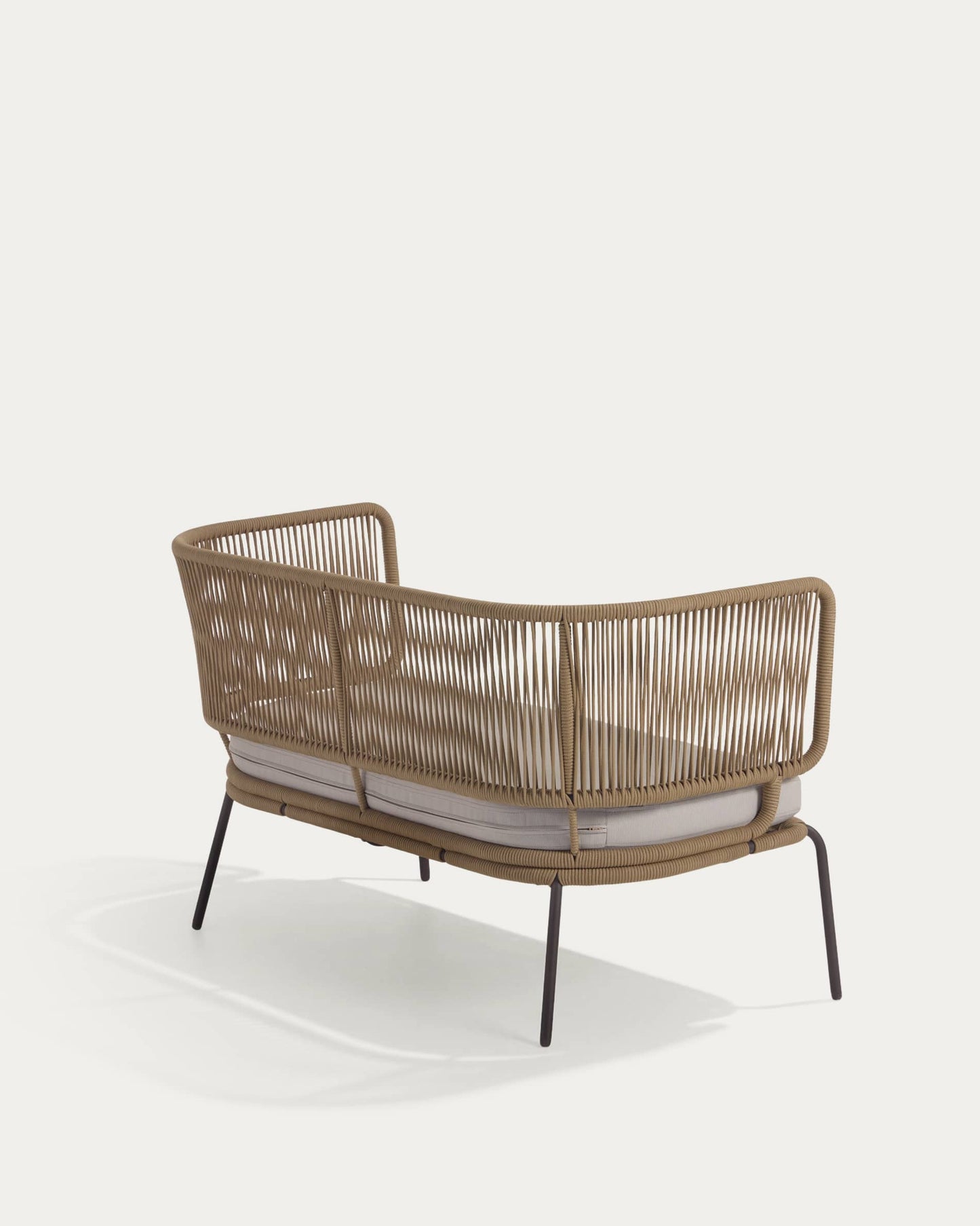 Divano Nadin 2 posti in corda beige e acciaio zincato 135 cm