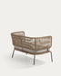 Divano Nadin 2 posti in corda beige e acciaio zincato 135 cm