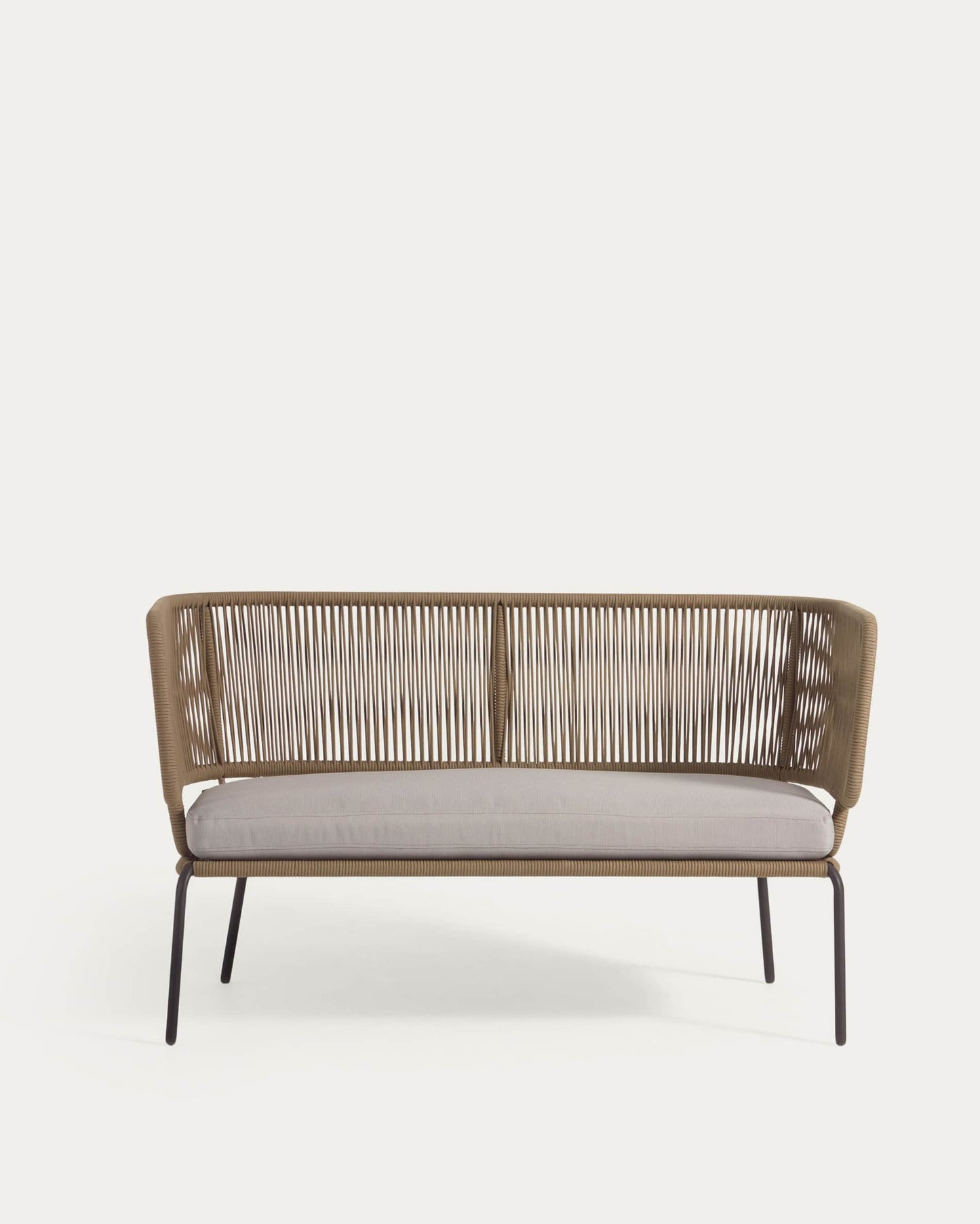 Divano Nadin 2 posti in corda beige e acciaio zincato 135 cm