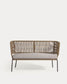 Divano Nadin 2 posti in corda beige e acciaio zincato 135 cm