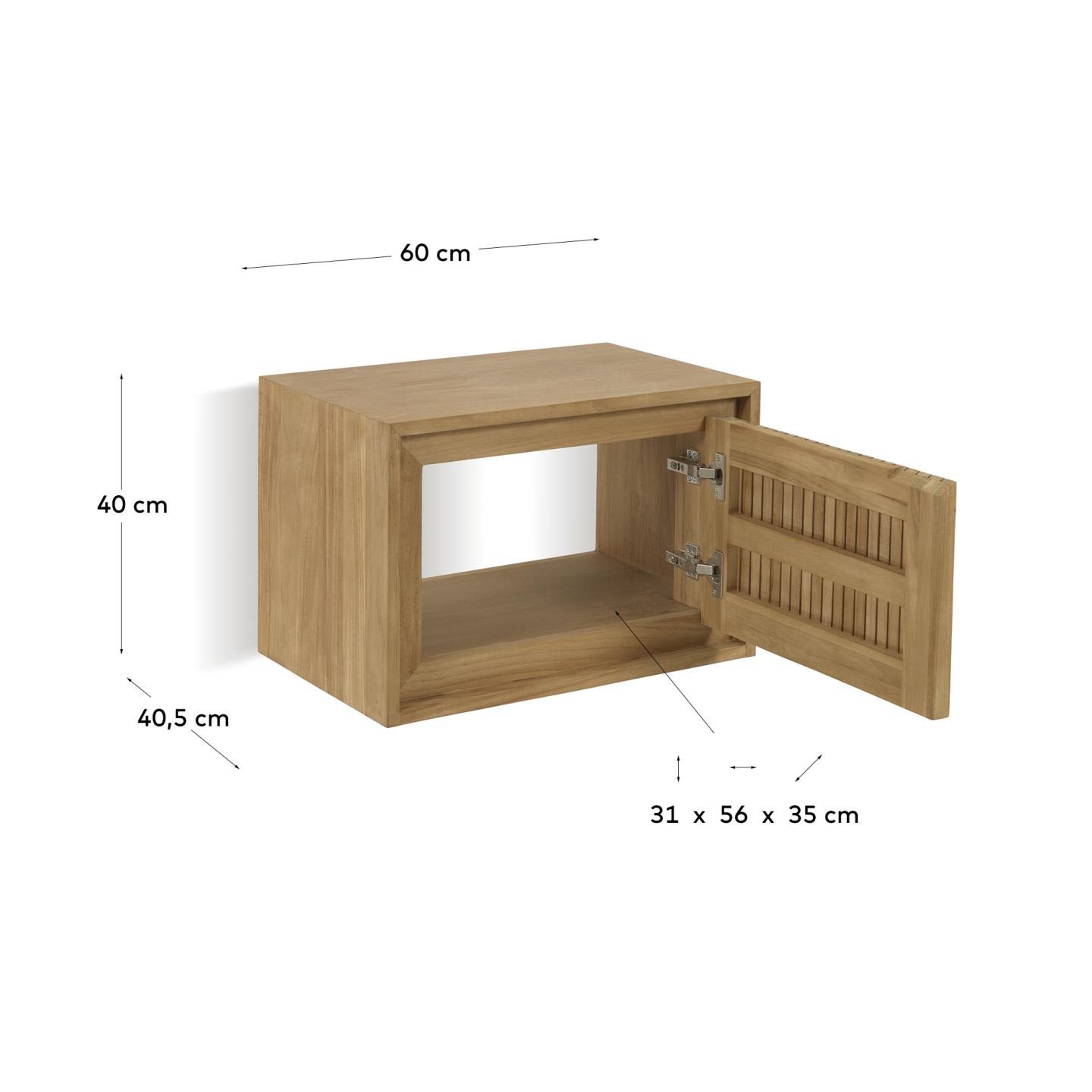Mobile da bagno Taciana in legno massello di teak 60 x 40 m