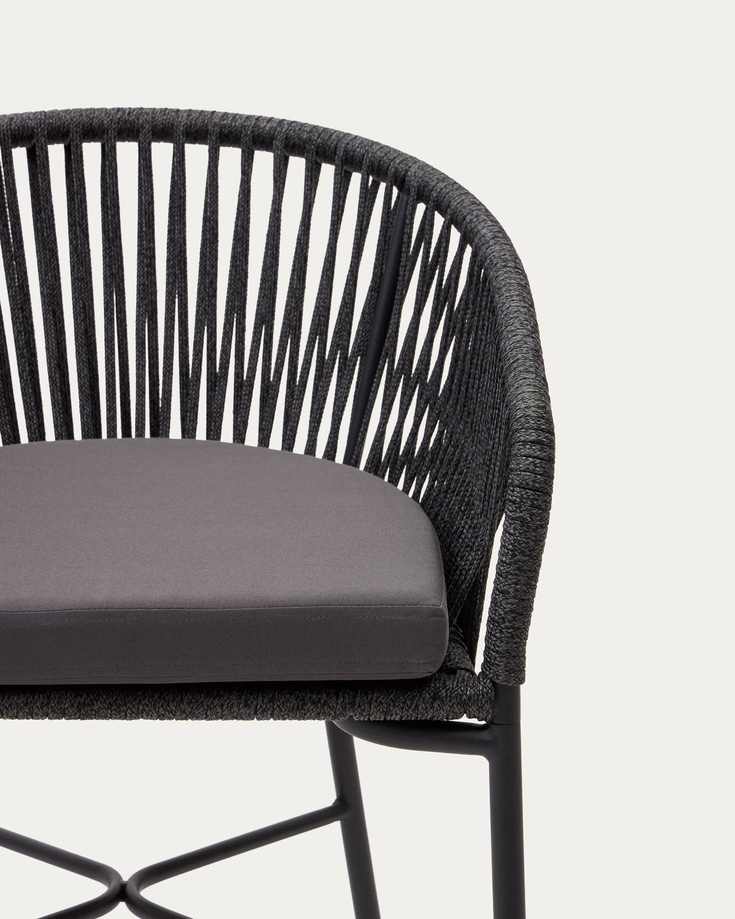 Sgabello Yanet in corda nera altezza 80 cm