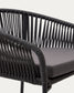 Sgabello Yanet in corda nera altezza 80 cm
