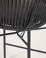 Sgabello Yanet in corda nera altezza 80 cm
