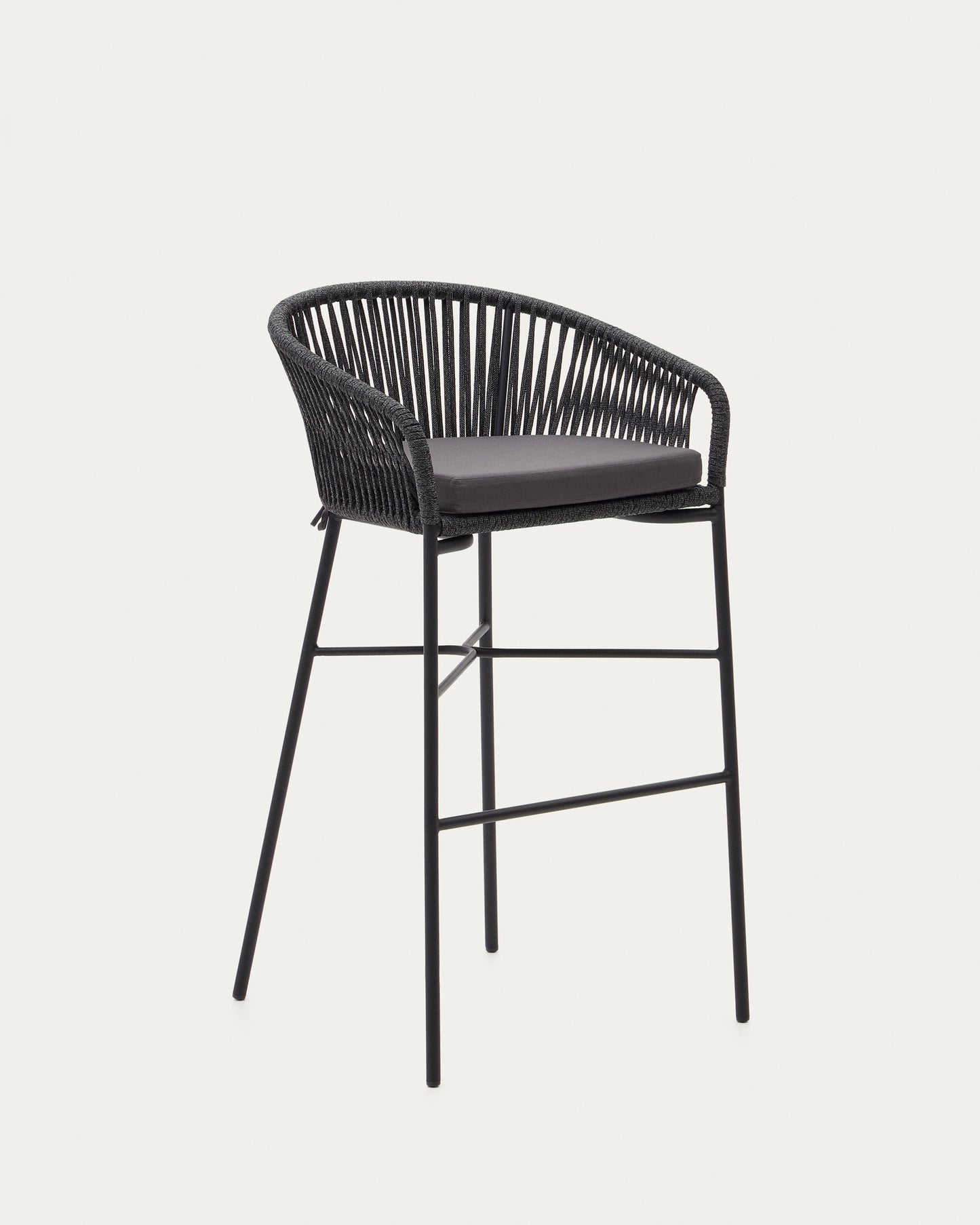 Sgabello Yanet in corda nera altezza 80 cm
