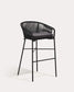 Sgabello Yanet in corda nera altezza 80 cm