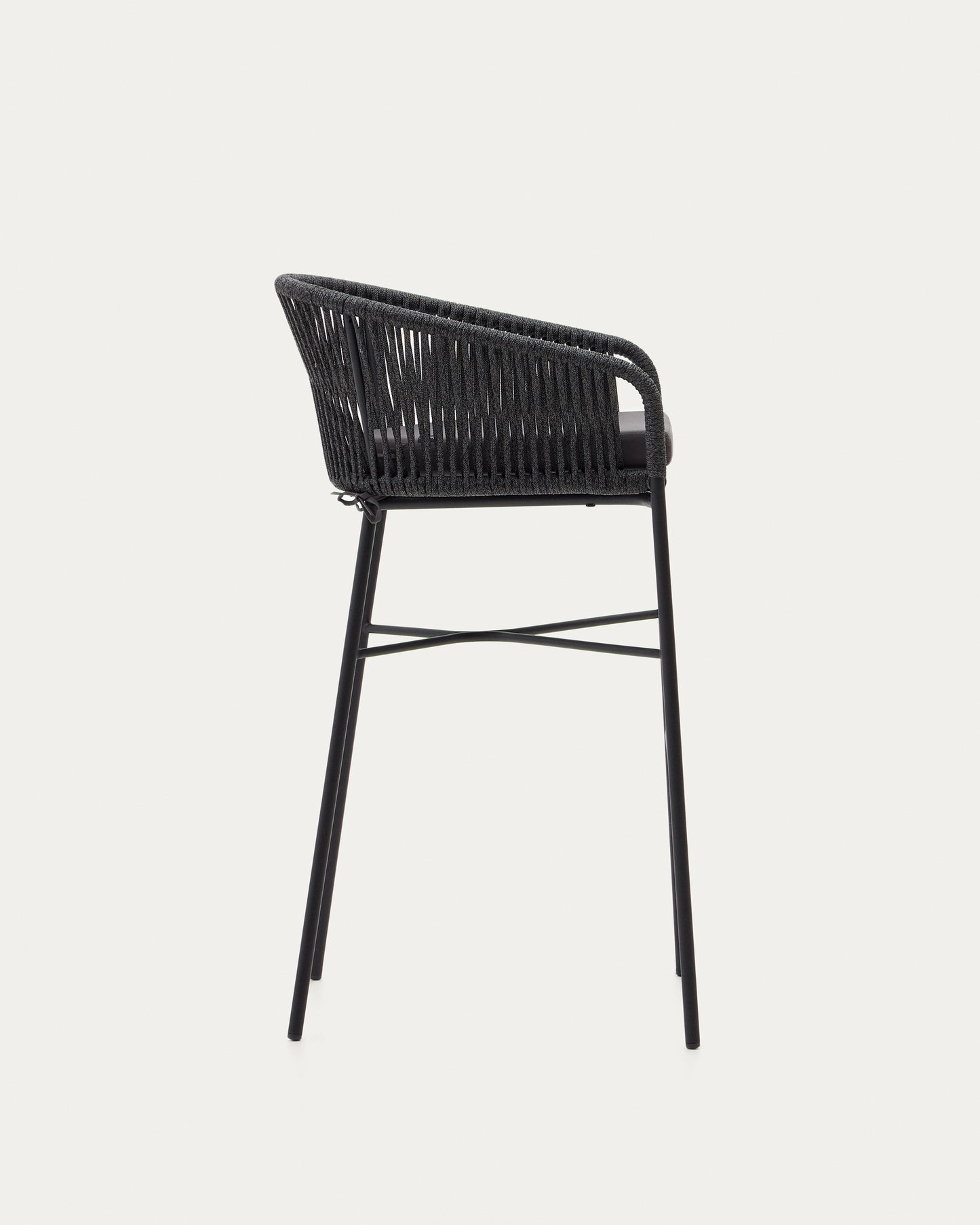 Sgabello Yanet in corda nera altezza 80 cm