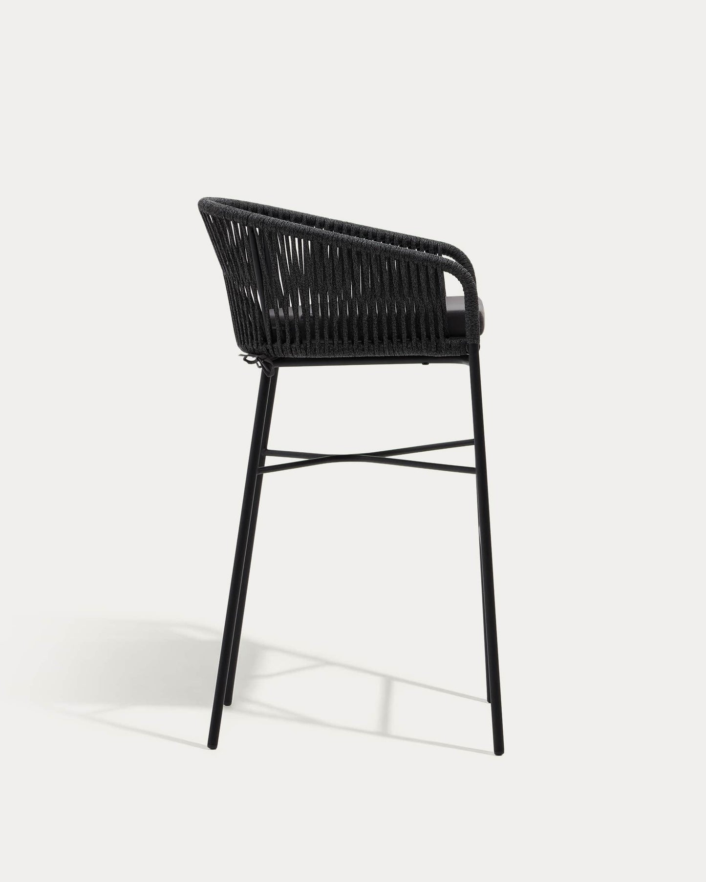 Sgabello Yanet in corda nera altezza 80 cm