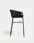 Sgabello Yanet in corda nera altezza 80 cm