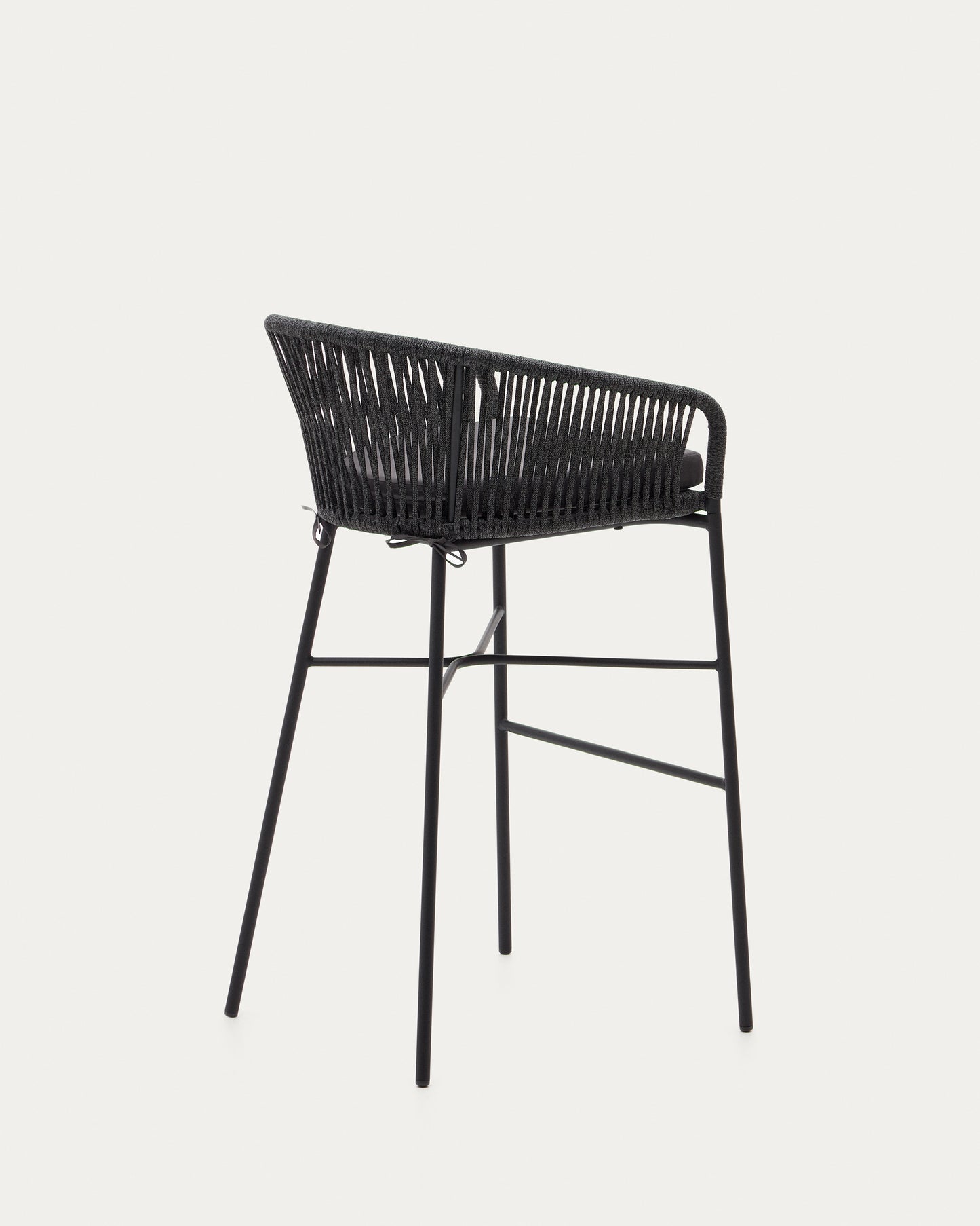 Sgabello Yanet in corda nera altezza 80 cm