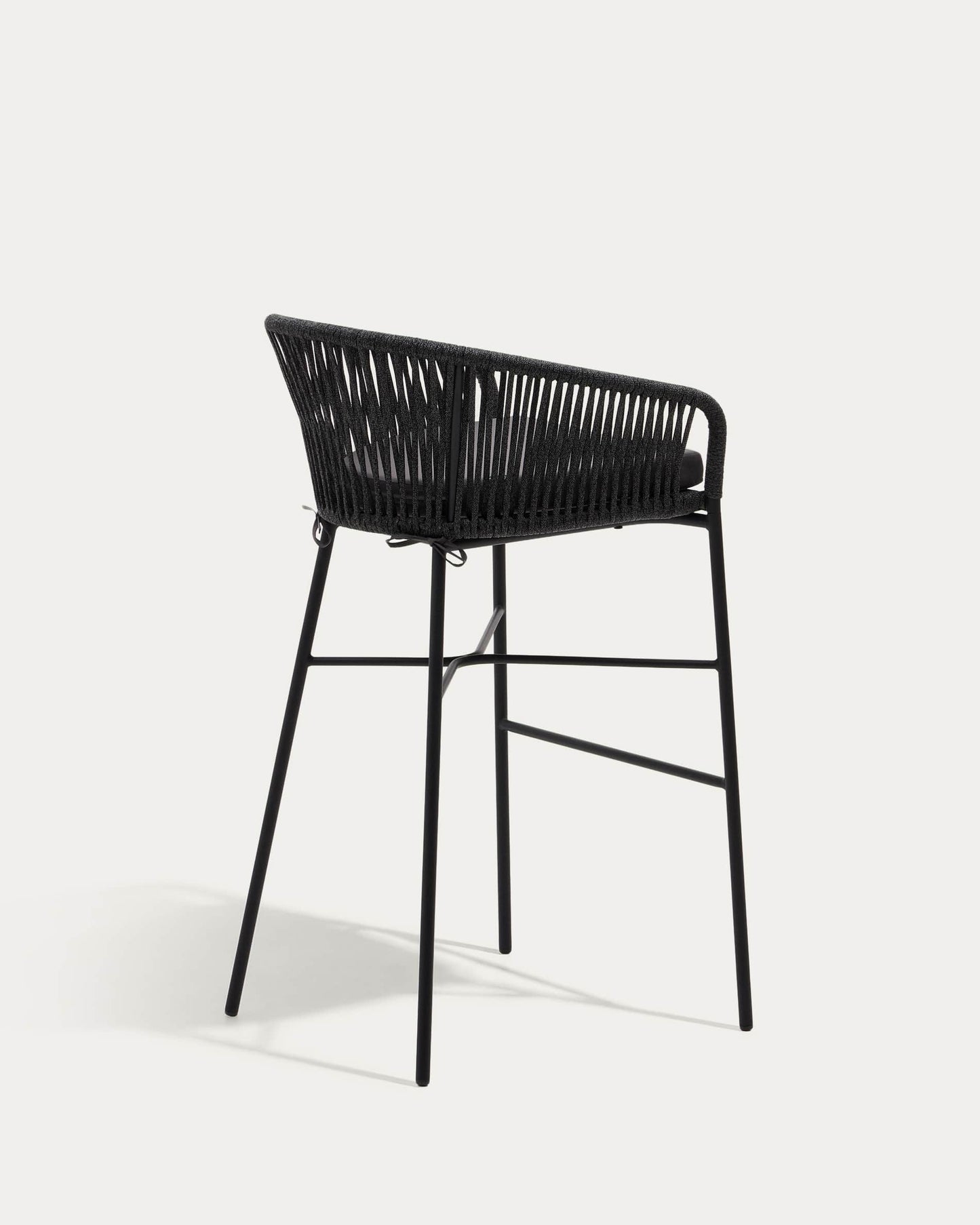 Sgabello Yanet in corda nera altezza 80 cm