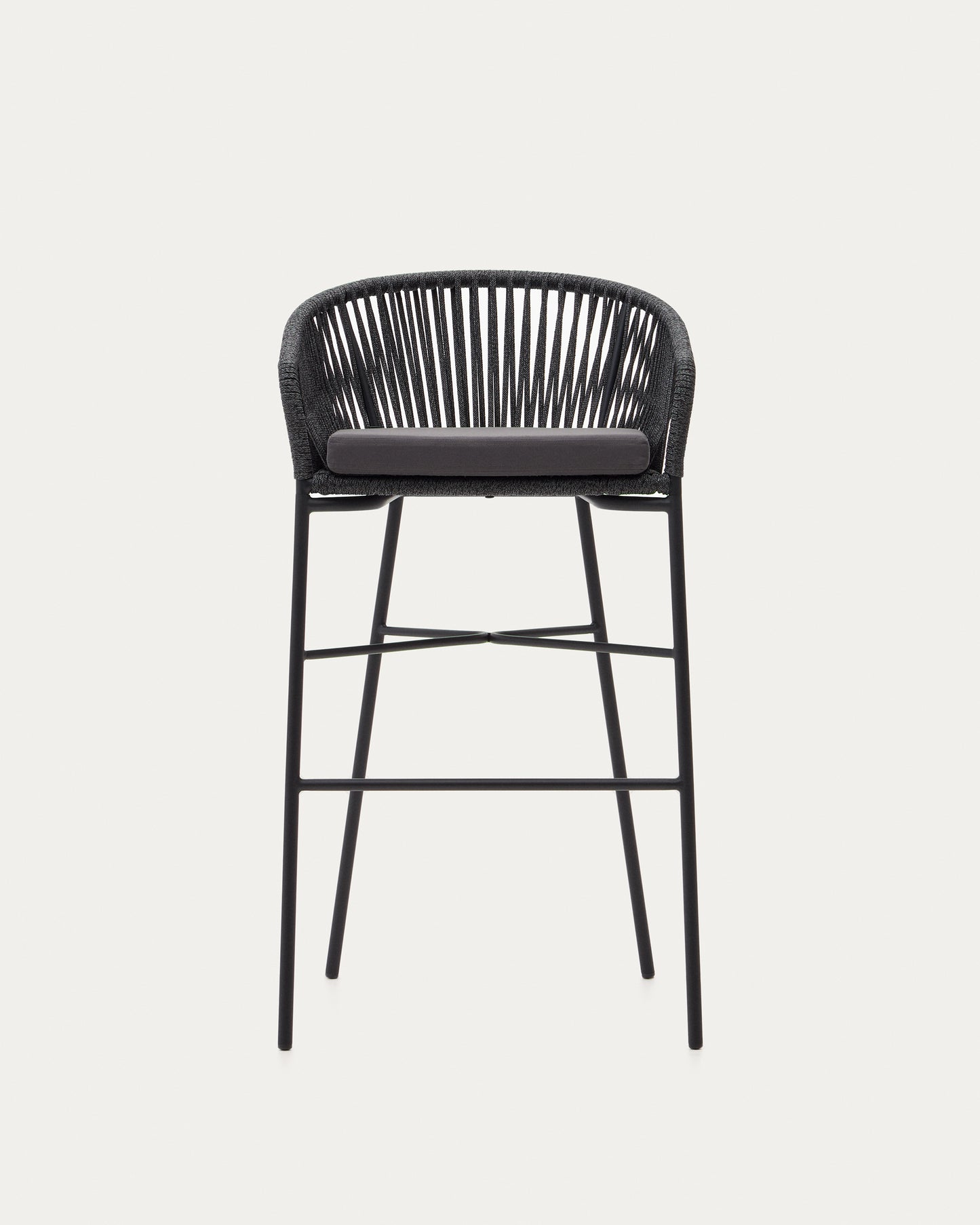 Sgabello Yanet in corda nera altezza 80 cm